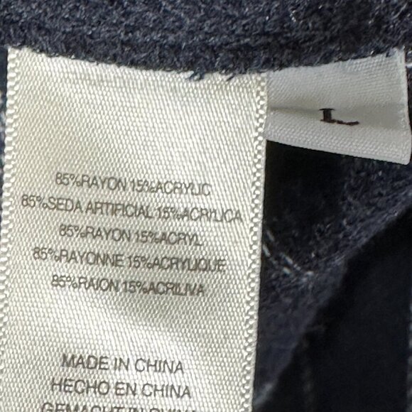 Cloth & Stone Blouse Womens Medium Blue Striped Button Up Long Sleeve V Neck - Picture 7 of 8